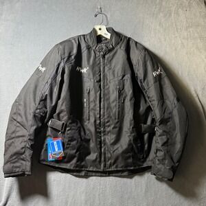 HWK Womens Black Armored Motorcycle Jacket Removable Liner XL New